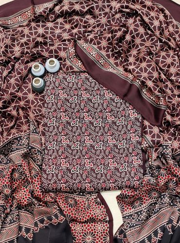 AJRAKH PRINTED UNSTICHED SHIRT /DUPATTA