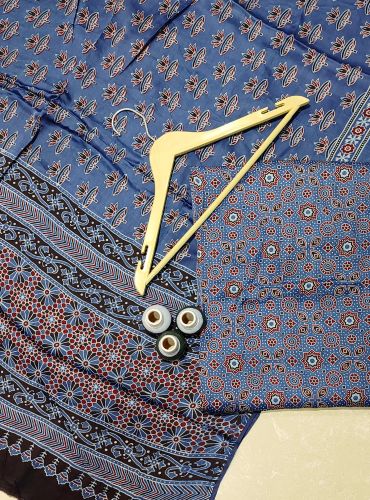 AJRAKH PRINTED UNSTICHED SHIRT /DUPATTA