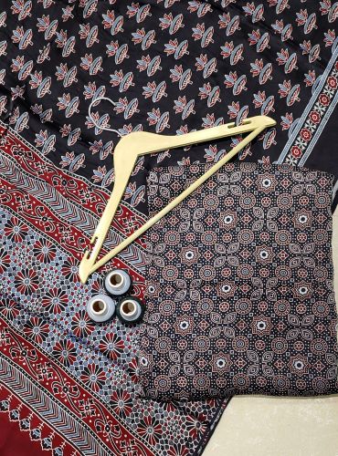 AJRAKH PRINTED UNSTICHED SHIRT /DUPATTA