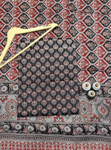AJRAKH PRINTED UNSTICHED SHIRT /DUPATTA