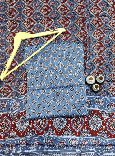 AJRAKH PRINTED UNSTICHED SHIRT /DUPATTA