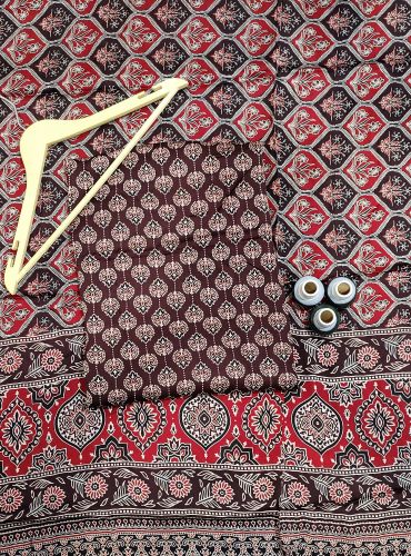 AJRAKH PRINTED UNSTICHED SHIRT /DUPATTA